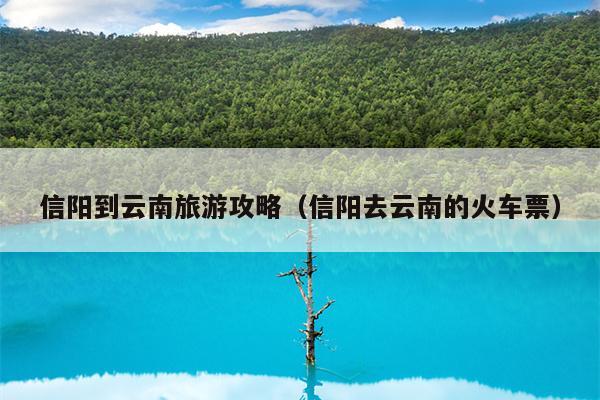 信阳到云南旅游攻略（信阳去云南的火车票）