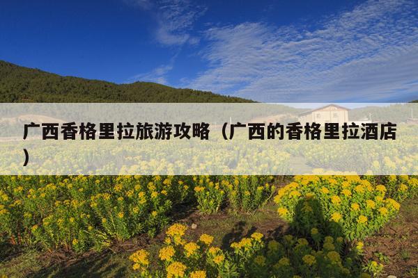 广西香格里拉旅游攻略（广西的香格里拉酒店）