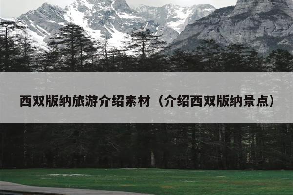 西双版纳旅游介绍素材（介绍西双版纳景点）