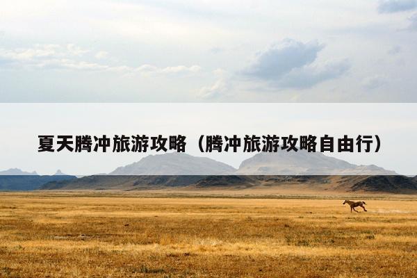 夏天腾冲旅游攻略（腾冲旅游攻略自由行）