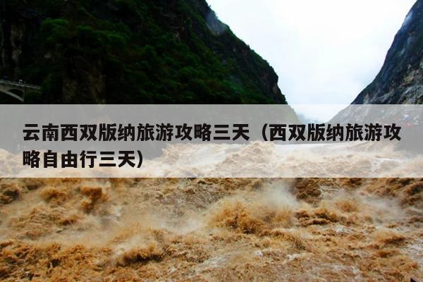 云南西双版纳旅游攻略三天（西双版纳旅游攻略自由行三天）