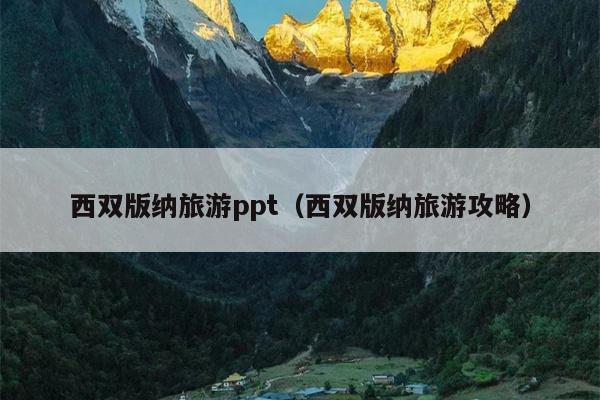 西双版纳旅游ppt（西双版纳旅游攻略）