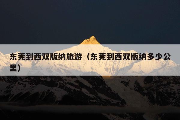 东莞到西双版纳旅游（东莞到西双版纳多少公里）