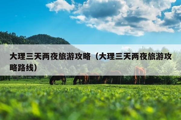 大理三天两夜旅游攻略（大理三天两夜旅游攻略路线）
